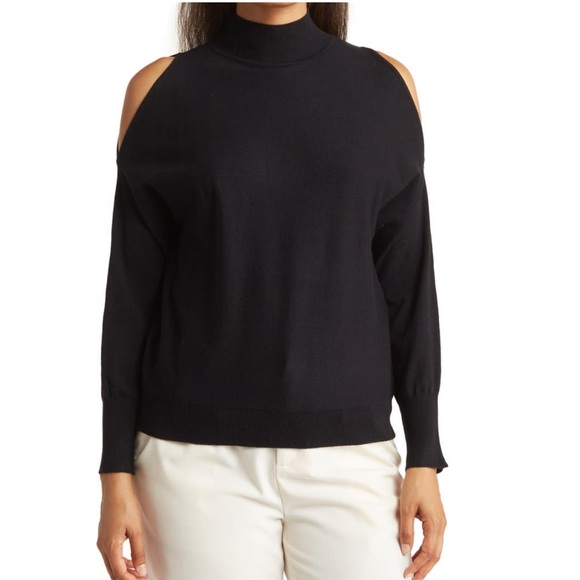 NWT Nordstrom Cyrus Cold Shoulder Mock Neck Sweater - Picture 1 of 3